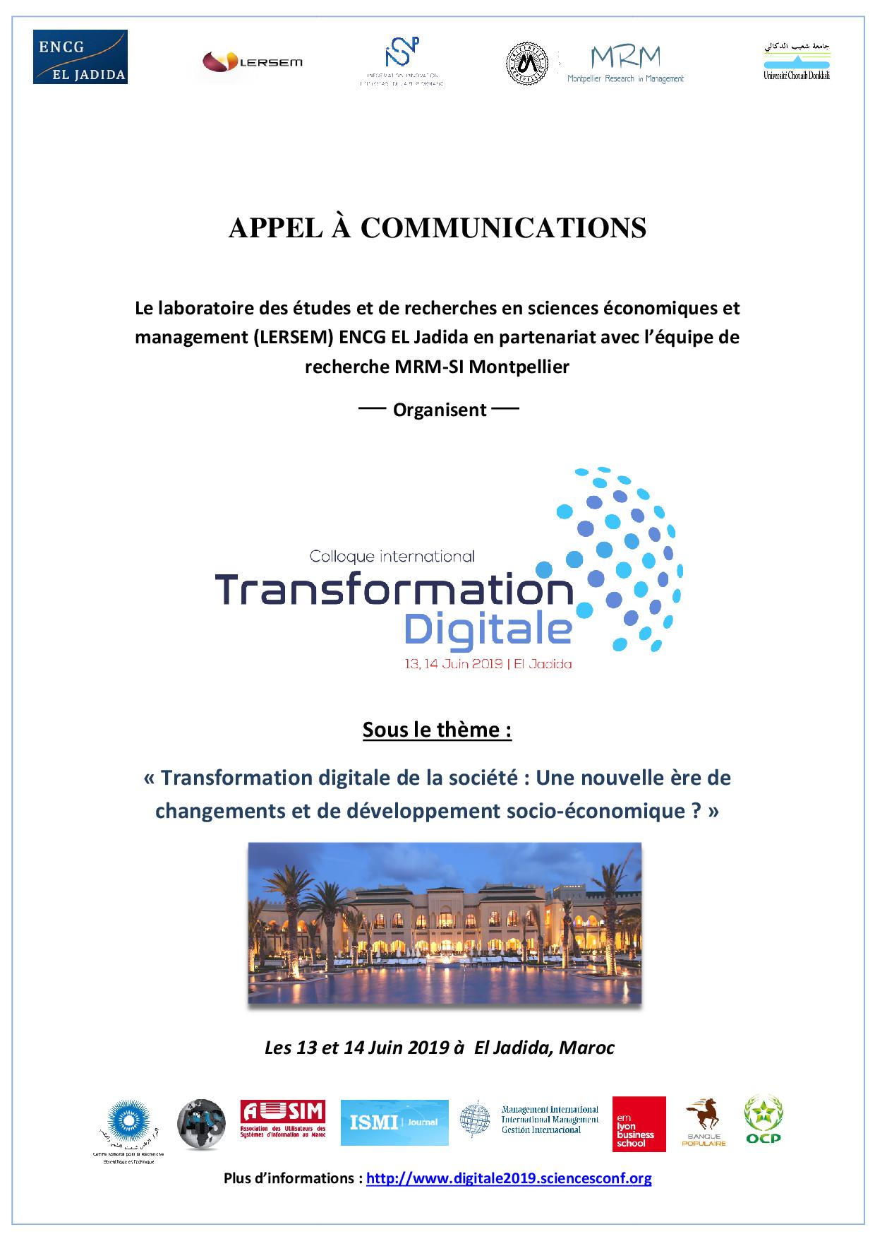 CONFERENCE TRANSFORMATION DIGITALE 2019
